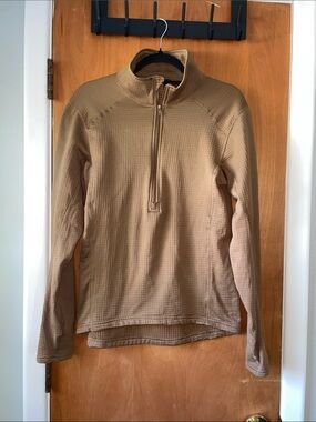 Men's Tan Quarter-Zip Performance Pullover